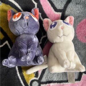 Sailor moon vintage Artemis and Luna cat plush Irwin toy READ